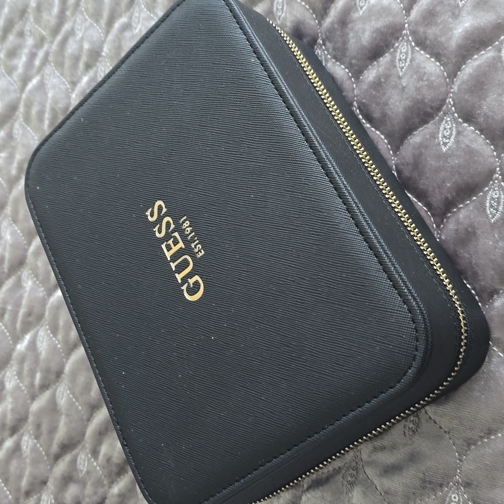 Guess Black Organizer with Gold Details